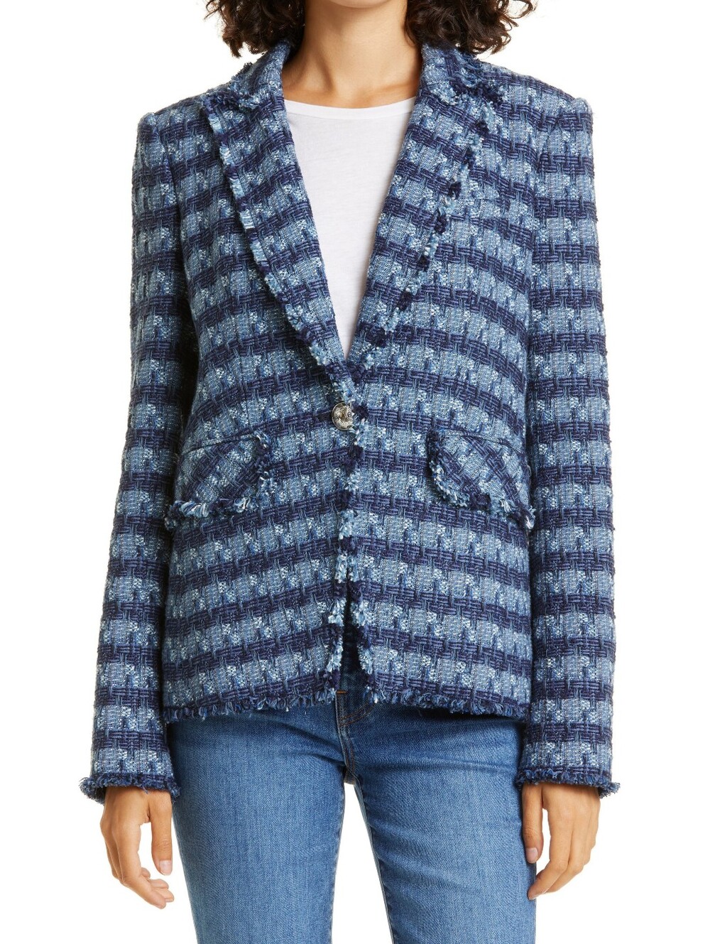 Veronica Beard Cutaway Tweed Dickey Jacket